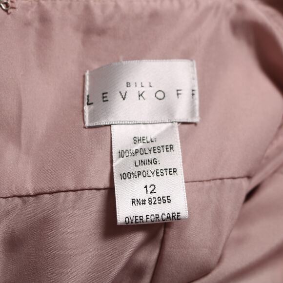 Bill Levkoff Frost Rose Halter Chiffon Bridesmaid Formal Maxi Dress Size 12 - Picture 10 of 12